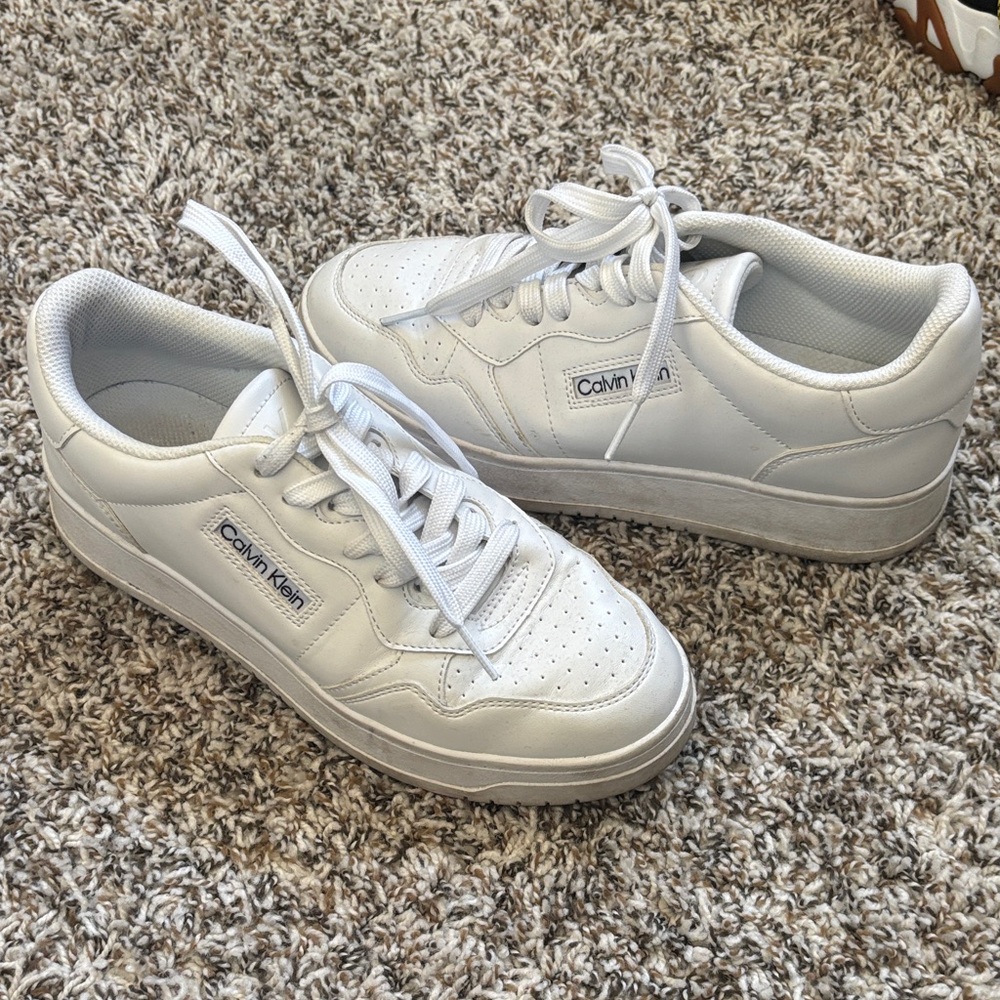 Calvin Klein Classic White Lace-Up Sneakers